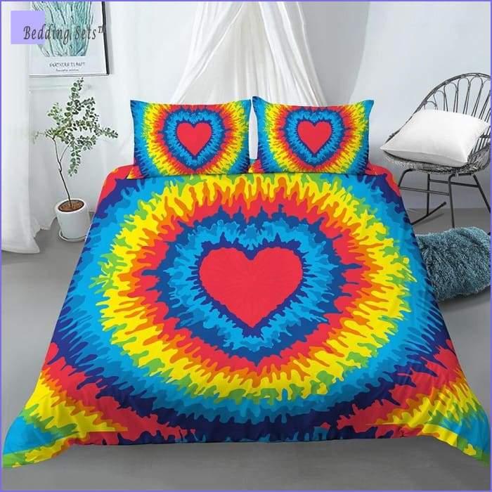 Hippie duvet cover - vibrating heart