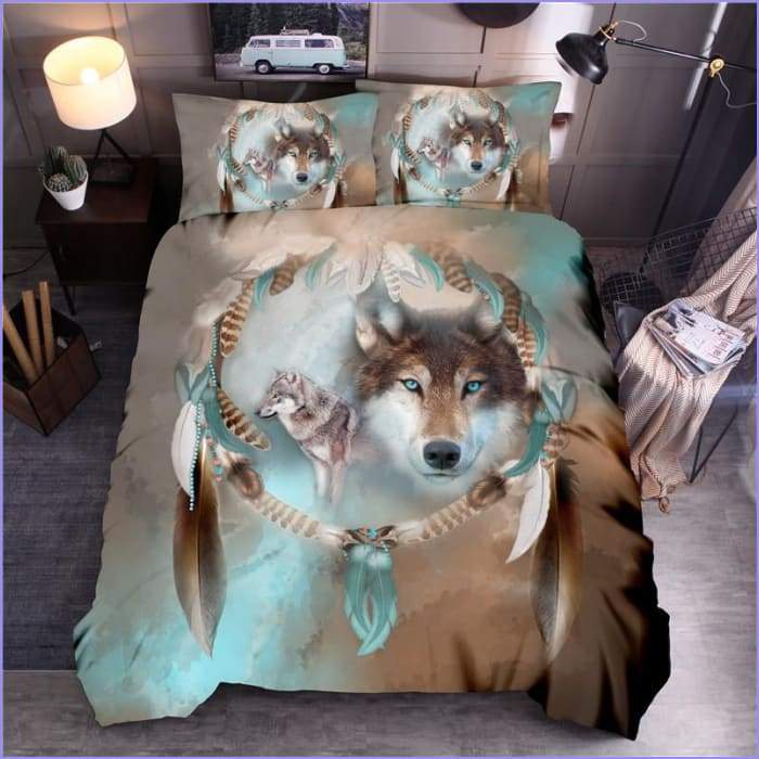 Duvet cover cat dream wolf