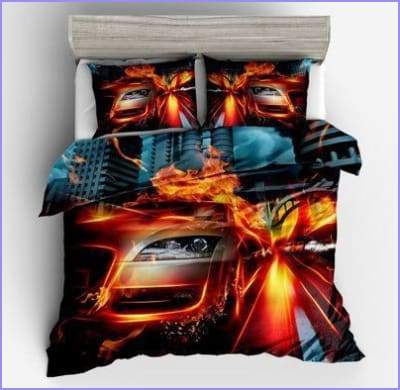 Duvet cover with car