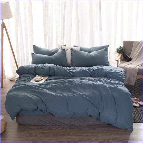 Solid blue duvet cover