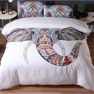 Indian elephant bohemian duvet cover