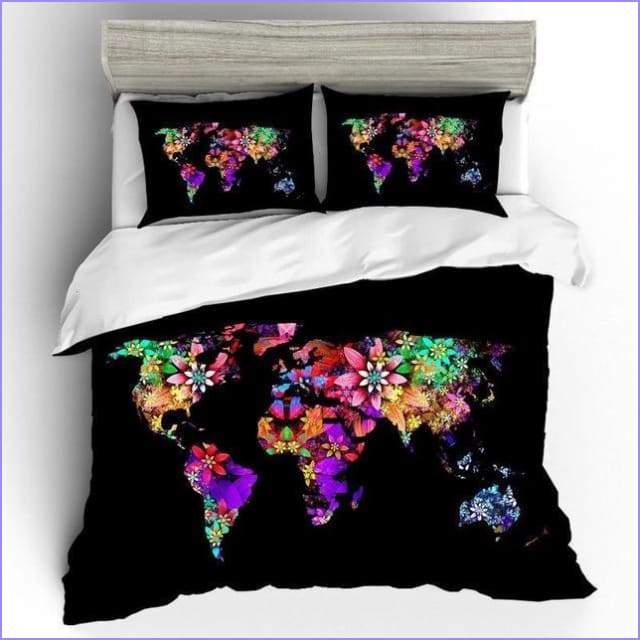 Duvet cover world map in bloom - Image 2