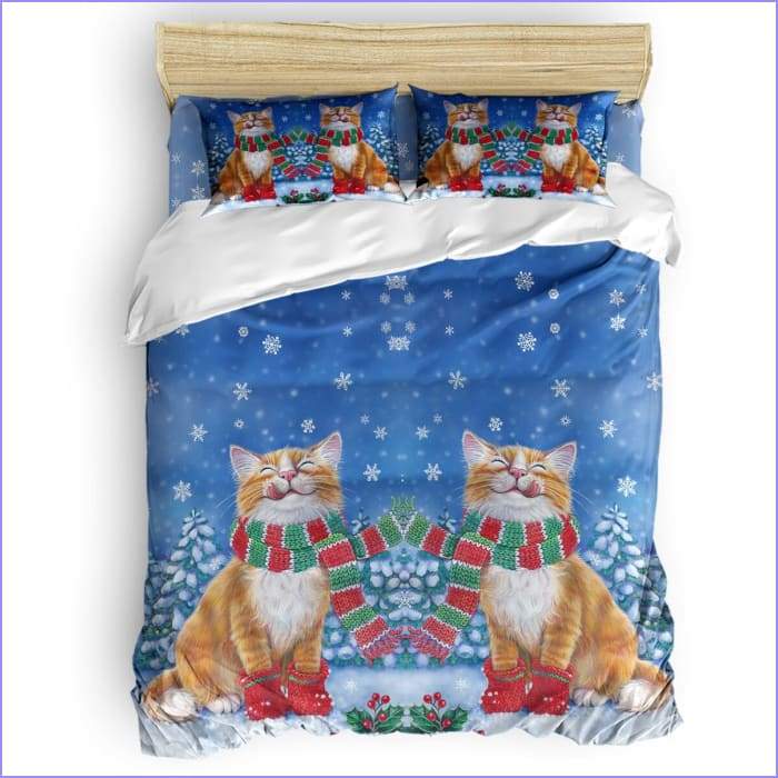 Holiday cat duvet cover