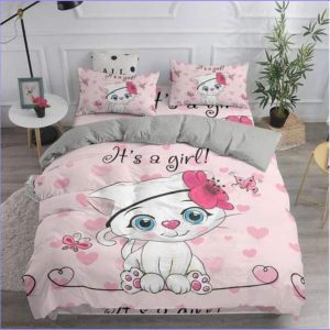 Little girl cat duvet cover