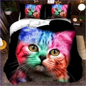 Multicolored kitten duvet cover