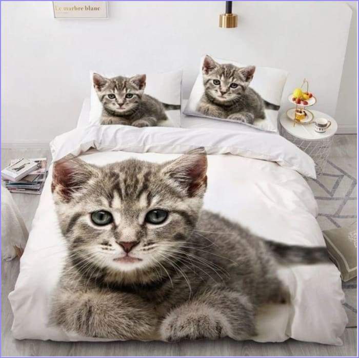 Realistic kitten duvet cover