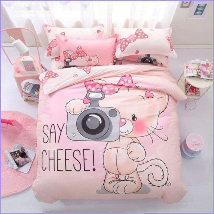 Rose kitten duvet cover