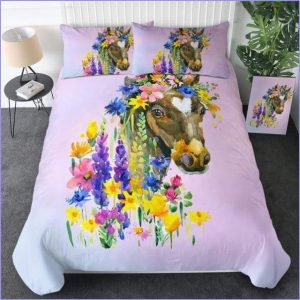 Horse duvet cover in bloom
