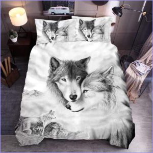 Wolf dog duvet cover