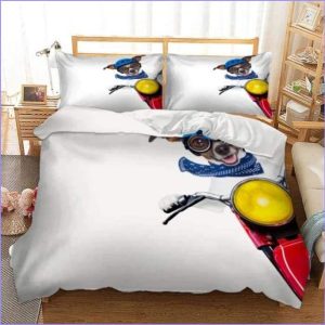 Vespa dog duvet cover