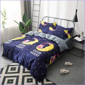 Owl and moon child duvet cover