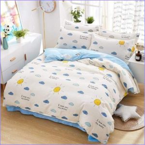 Sun child duvet cover and clouds