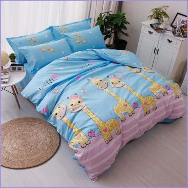 Kids Duvet Cover Cartoon Giraffes
