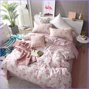 Rose flamingo duvet cover