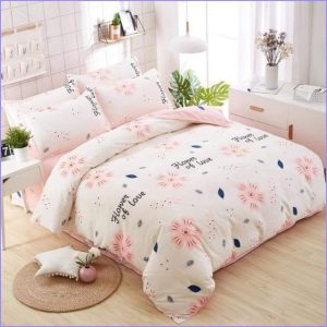 Floral flower duvet cover and love