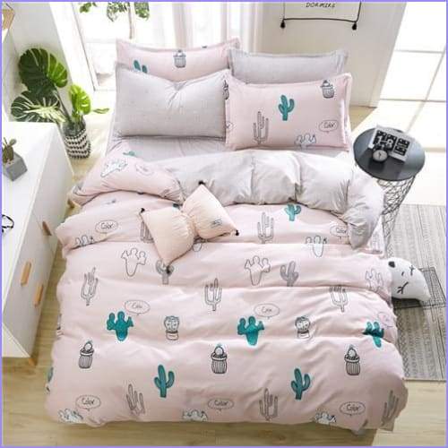 Floral duvet cover small pink cactus