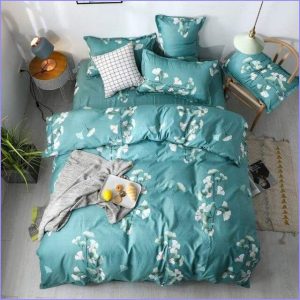 Turquoise flower duvet cover