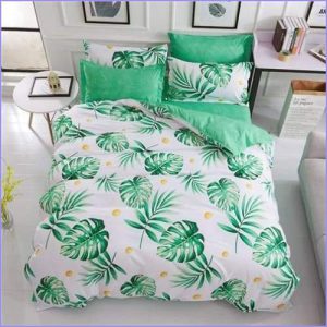 Green flower duvet cover