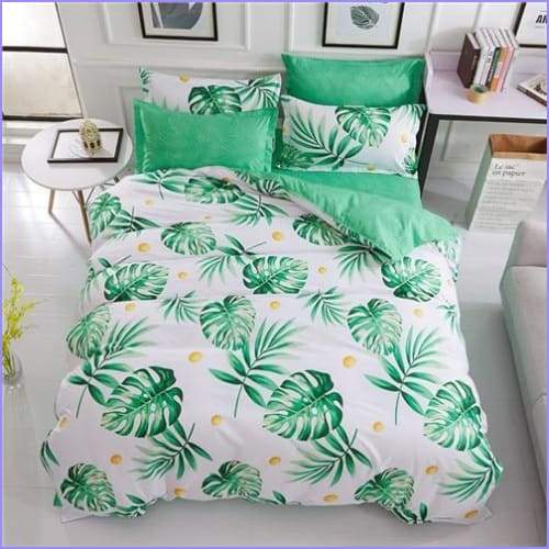 Green flower duvet cover