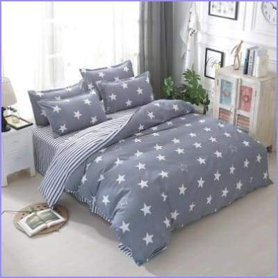 Gray duvet cover with star