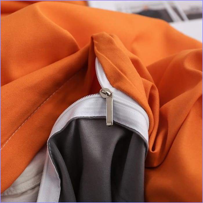 Gray and orange duvet cover - Image 5