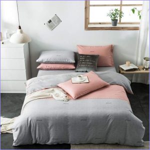 Pink gray duvet cover