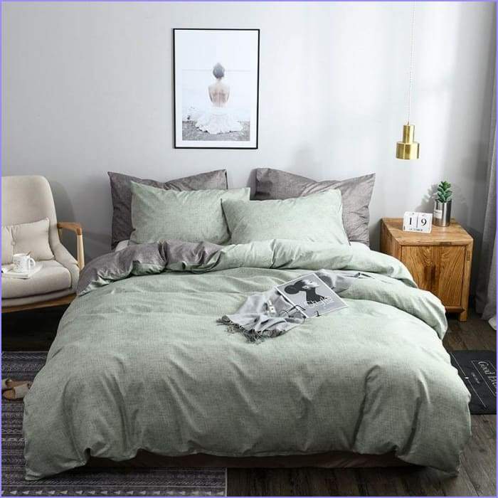 Green gray duvet cover