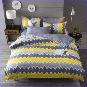 Yellow Duvet Cover Black Gray