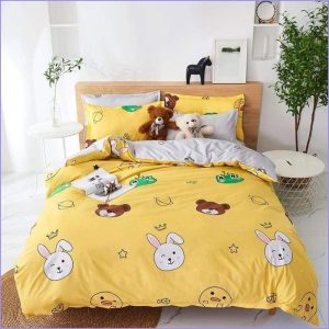 Yellow rabbit duvet cover