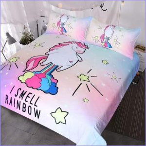 Unicorned duvet cover adult rainbow