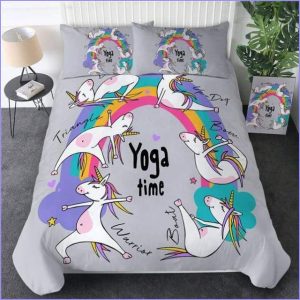 Unicorne Adult Yoga Time Duvet Cover