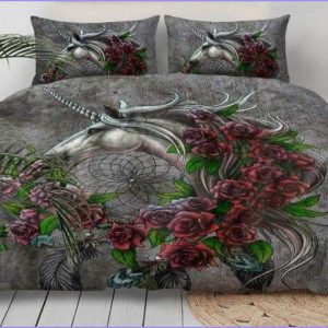 Unicorne duvet cover Rose necklace