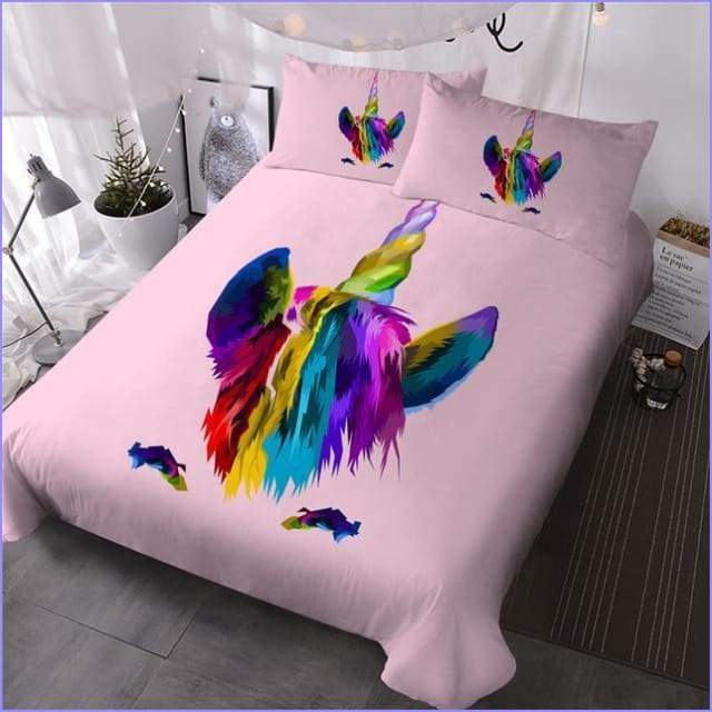 Licorne hinge duvet cover rainbow