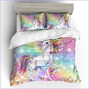 Unicorn duvet cover in the starry sky