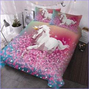 Unicorn duvet cover in pink 3D