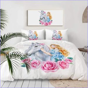 Unicorn duvet cover and princess
