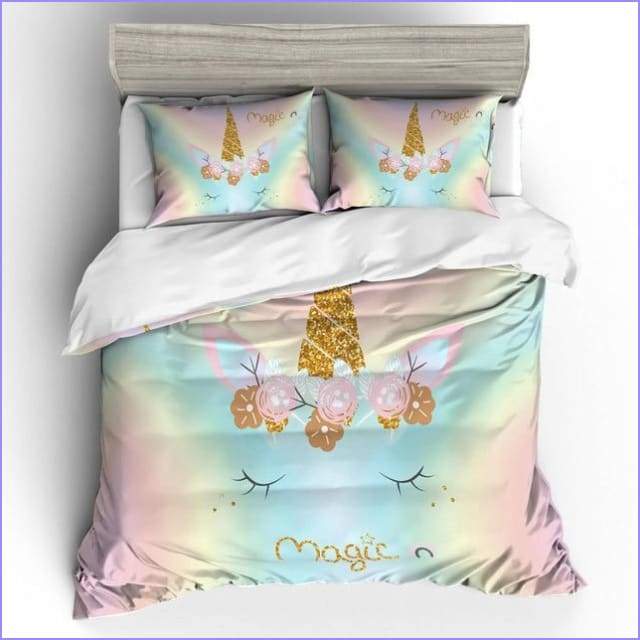 Unicorn Duvet Cover Magic Horn Girl