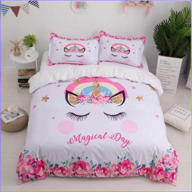 Unicorn Duvet Cover Magic Day Girl