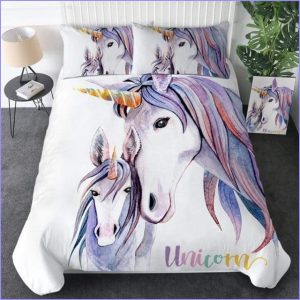 Mother and daughter unicorned duvet cover