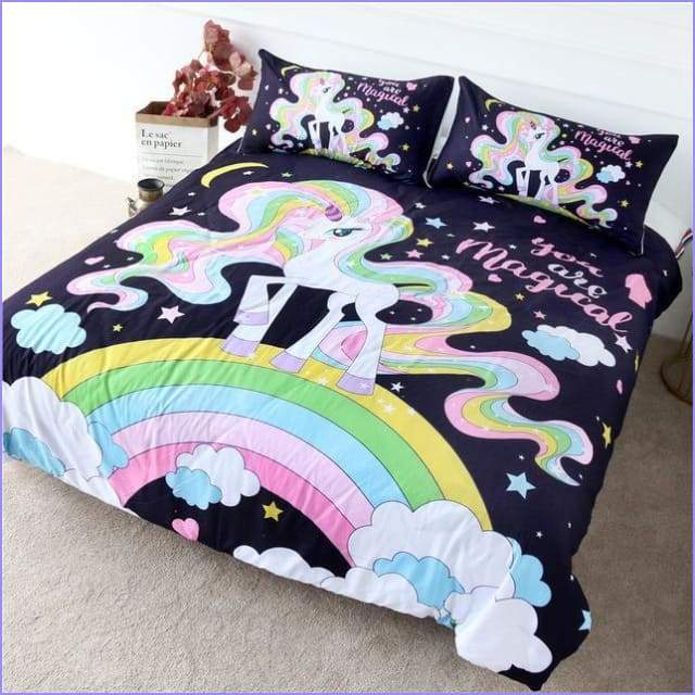 Unicorn duvet cover pony rainbow