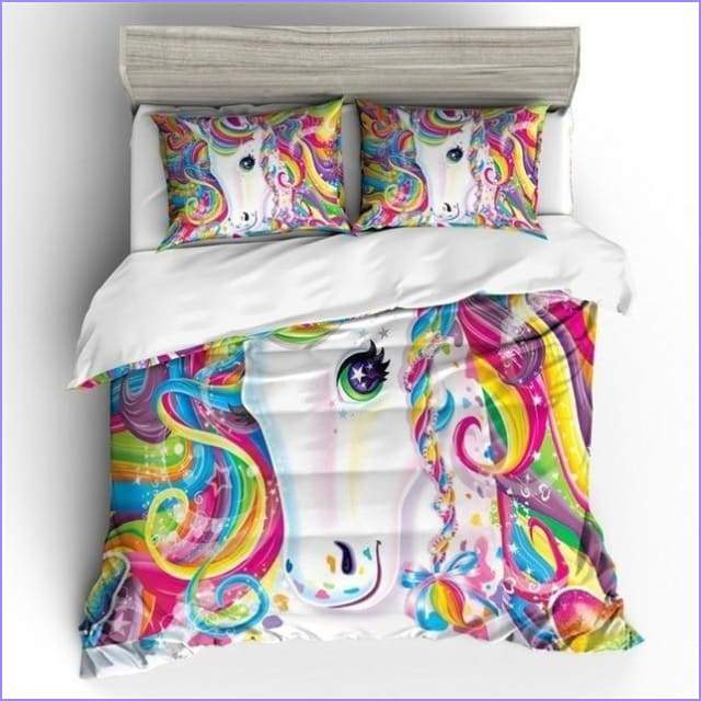 Unicorn duvet cover portrait rainbow