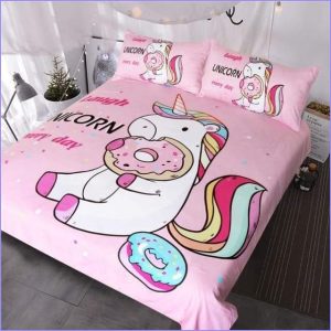 Pink and Donut Unicorn duvet cover