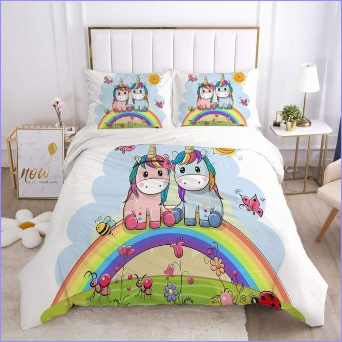 Licorned duvet cover binoculars rainbow