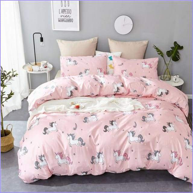 Multiple Pink Unicorns Duvet Cover
