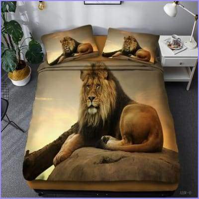 Lion sunset duvet cover