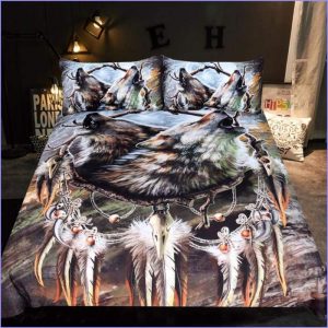 Hunter wolf duvet cover