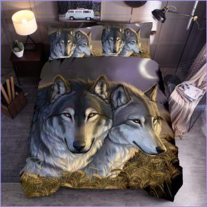 Duvet cover Wolf style drawing