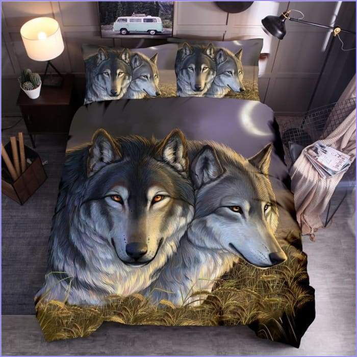Duvet cover Wolf style drawing