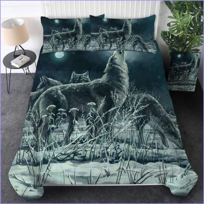 Duvet cover wolf tundra