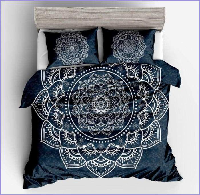 Mandala duvet cover - deep blue